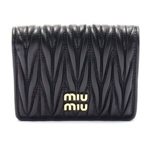 Miu Miu Matelasse Leather Wallet Black